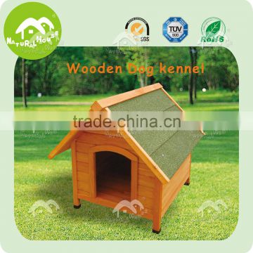 water resistant outdoor wooden dog kennel, roof dog house