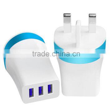 VOXLINK 5V 3.4A 3 USB ports UK plug travel charger for iphone 4 5 6 7s