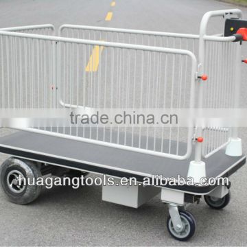 Motorized Trolley Cart With Wire Fence For Materials Positioning