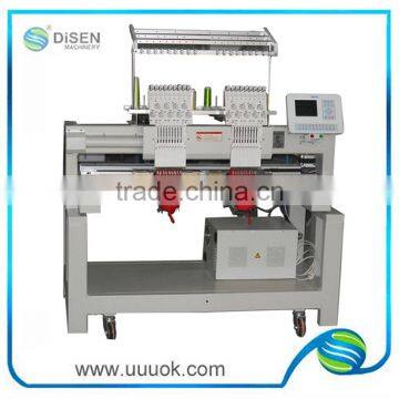 2 head flat computerized embroidery machine for sale