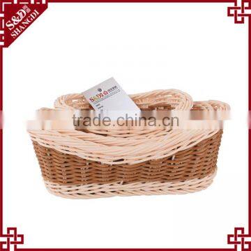 Boat Shape Woven Rattan Sundries Storage Fast Food Popcorn Snack Basket photo-4
