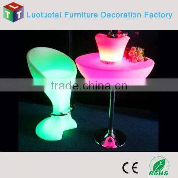 Halfmoon Round Remote Control High Top Led Bar Cocktail Table photo-2