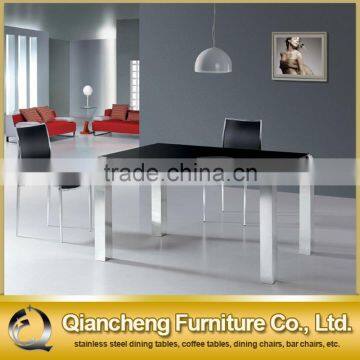 Simple Marble Top Dining Table With 4 Stainless Steel Legs photo-3