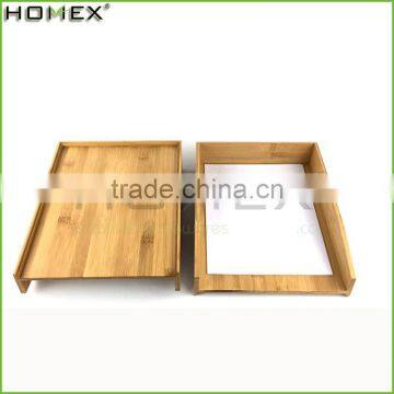 Stackable bamboo paper storage tray Homex-BSCI