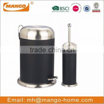 European Round Toilet Brush with Metal Sanitary bin