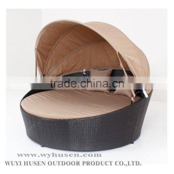 rattan furniture round lounge rattan daybed with shade cover