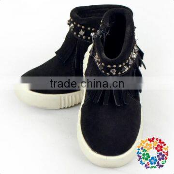 Fancy Grey Suede Tassel Baby Winter Walking Boots photo-5