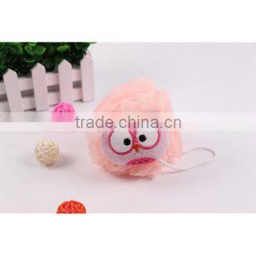 2017 New Product Novelty Cartoon Animal Owl Shaped Baby Bath Sponge Shower Ball Wholesale Bath Sponge Shower Puff photo-2
