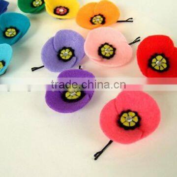 hot 2017 best selling new product decorative custom handmade high quality fabric china supplier felt cheap hair pin