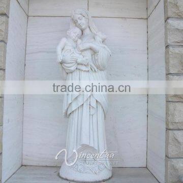 Classic Garden Sculpture Life Size Marble Mary and Baby Jesus Statue Hot Sale photo-2