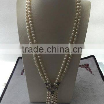 beautiful 7-8 mm white freshwater pearl necklace