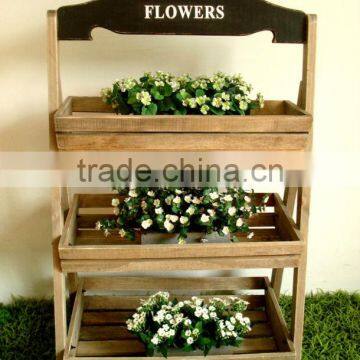 Mini wooden cart for flowers and plants