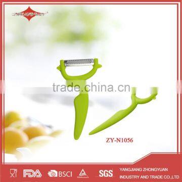 ZY-N1056 Hot selling stainless steel julienne vegetable peeler with unique style handle