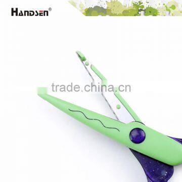7-1/2" Beautiful Transparent With Glitter Handle Wave Scissors photo-3