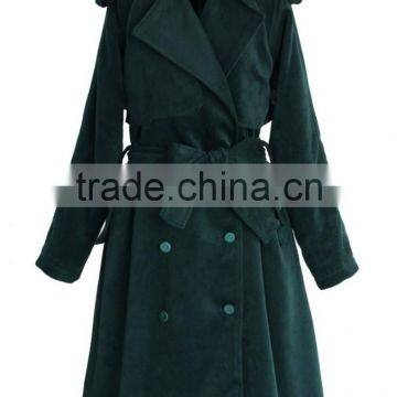 2014 Winter Storm Flap Self-tie Belted Wool Blend Coat ,cold Winter Outside Wear ,Double Breasted Wool Coat photo-5