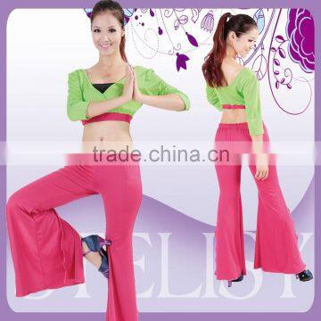 Wholesale belly dance practice wear,top and pants belly dance training clothes