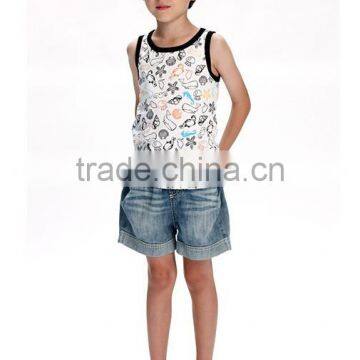 2015 summer children clothing set 2 pcs clothes suit t shirt and jeans pants