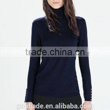 Woolen Sweater Designs for Ladies,choker High Collar Sweater or Women With Cotton , Colorful Knitted Sweater photo-6