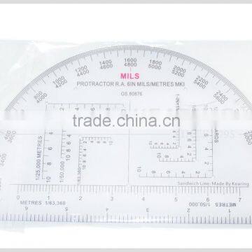 China Kearing plastic small round accurate 6 inch military protractor