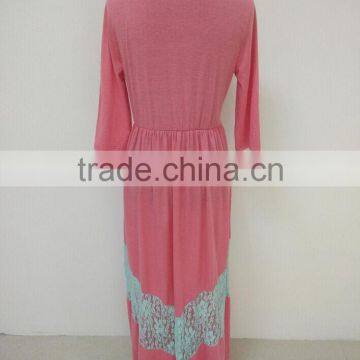 Family Matching Clothing Pink Lace Splice Dress photo-2