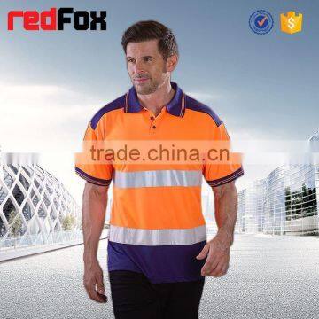 net round neck safety yellow t-shirts sleeves car safety yellow t-shirts safety road t-shirt