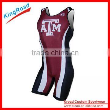 Hot Sell Sublimation Spandex Cheap Custom Wrestling Singlets photo-3