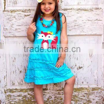 kids ruffle dress cotton girls kids ruffle dress fashion summer casual children baby kids ruffle dress