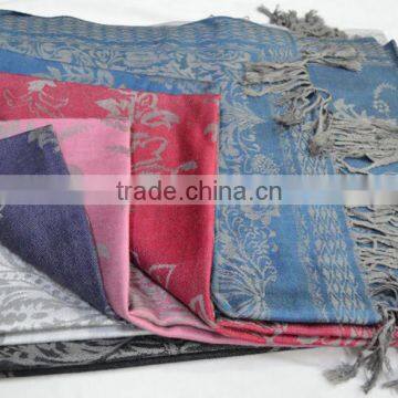 The Stylish Large 100%rayon Soft Designer Jacquard Floral Hot Shawl photo-5