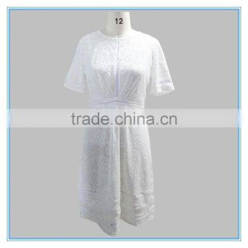 European Summer Fashion Elegant White Lace Cotton Dress Pattern Wholesale photo-3
