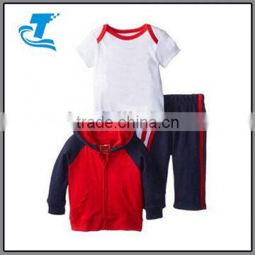 Baby Boys Newborn 3-Piece Interlock Raglan Jacket Set