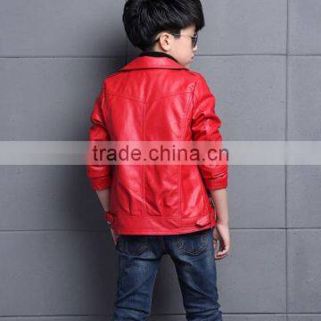 Zm40670b High Quality Wholesale Boys pu Jacket Auntum Children's Leather Jacket photo-5