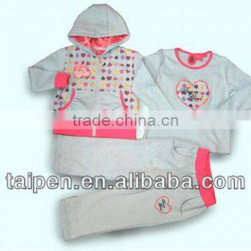 Wholesale OEM Children Clothes Set 3pcs Children Girl Clothing Set Spors Sets for Kids