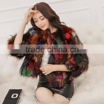 2016 New Design Colorful Fox Fur Short Jacket Fox Whole Skin Fur Winter Coat Lady New Design photo-5