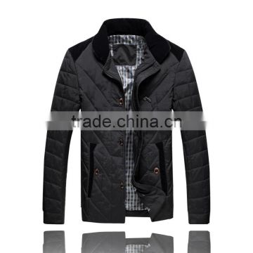 Custom New Design Fashionable Full Zipper Closure Cotton Padded DownJackets Blank Plain Mens Bomber