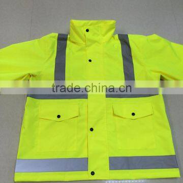 New Design Custom High Visibility Outdoor Adult Waterproof Polyester Rainwear Rain Coat photo-2