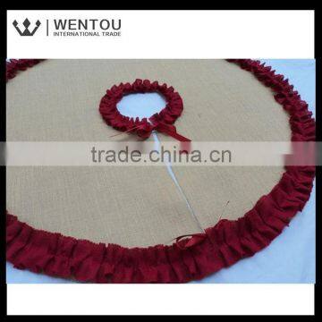 New Style Wholesale Rounded Burlap Christmas Tree Skirt photo-2
