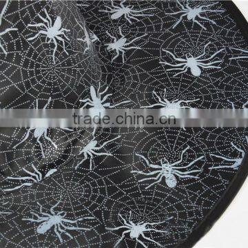 Black Cobweb Spider Printed Witch Taffeta Witch Hat for Halloween Costume photo-4