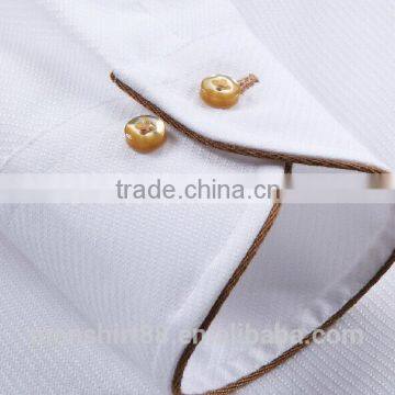 2017 Custom Slim Fit White Cotton Dress Shirts photo-3