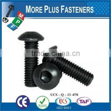 Made in Taiwan Button Head Socket Cap Screw Metric ISO 7380 Grade 10 9 Coarse Bare Steel Zinc Plated