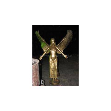 light green bronze angel figurine with two big wings