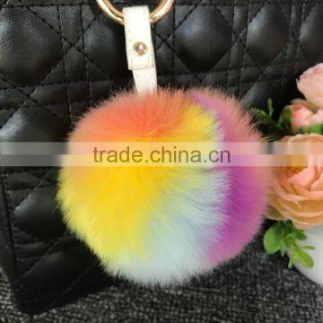 9 Cm Key Decoration Accessories Fake Fur Free Pom Rabbit Fur Ball Keychain