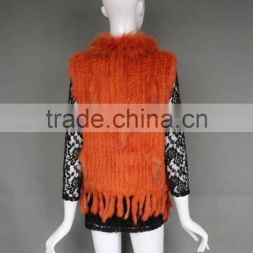 2016 Winter & Autumn Rabbit Fur Vest With Raccoon Fur Collar /Many Color For Choose photo-4