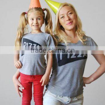 100% cotton Mother & Daughter apparel gray T-shirt , mother and me clothes