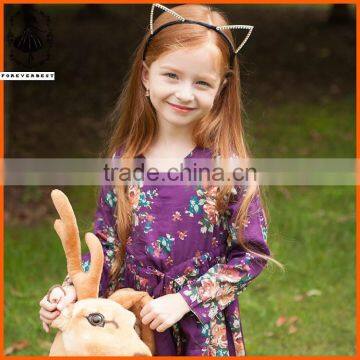 Best Selling Kids Birthday Purple Dress New Model Girl Dress Girls Dresses 2016 photo-3
