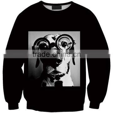 Fleece wholesale crewneck sublimated dog print sweatshirt hoodies