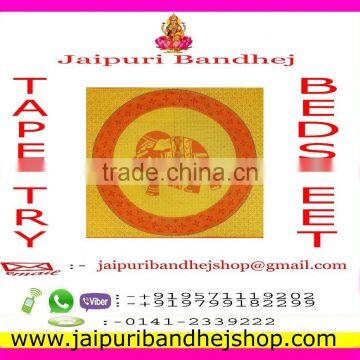Cotton Hand Block Printed Jaipuri Printed Bed Runner Bed Cover Tapestry