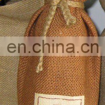 Jute bag for red wine bottles