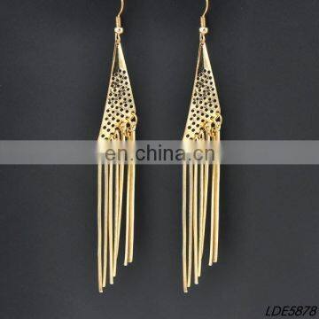 gold statement fringe earring