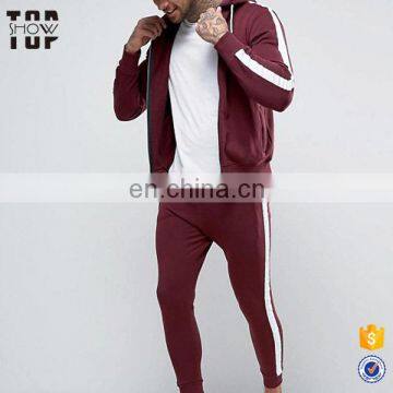 Wholesale mens tracksuit 100% cotton fabric sports wear