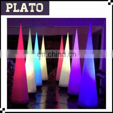 Mini decorative inflatable led cone for wedding/inflatable lighted cone for activity